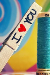 Preview wallpaper thread, stick, label, multi-colored, love, recognition