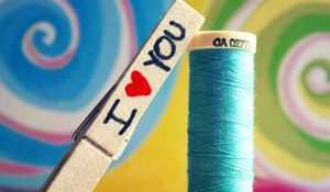 Preview wallpaper thread, stick, label, multi-colored, love, recognition