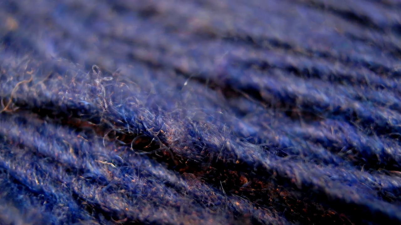 Wallpaper threads, yarn, macro, blue, blur