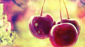 Preview wallpaper three cherry, berry, cherry, red berry