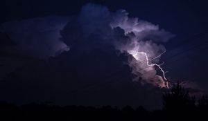 Preview wallpaper thunderstorm, lightning, clouds, dark, purple