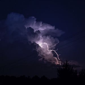 Preview wallpaper thunderstorm, lightning, clouds, dark, purple