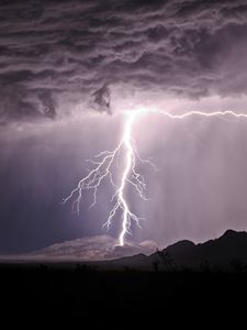 Preview wallpaper thunderstorm, lightning, clouds, night, dark