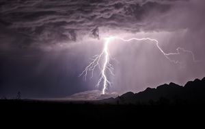 Preview wallpaper thunderstorm, lightning, clouds, night, dark