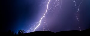 Preview wallpaper thunderstorm, lightning, flash, dark, purple