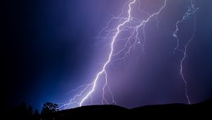 Preview wallpaper thunderstorm, lightning, flash, dark, purple