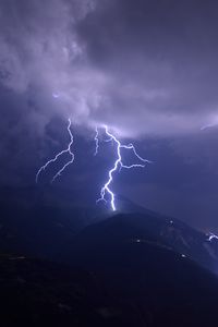 Preview wallpaper thunderstorm, lightning, flash, clouds, dark
