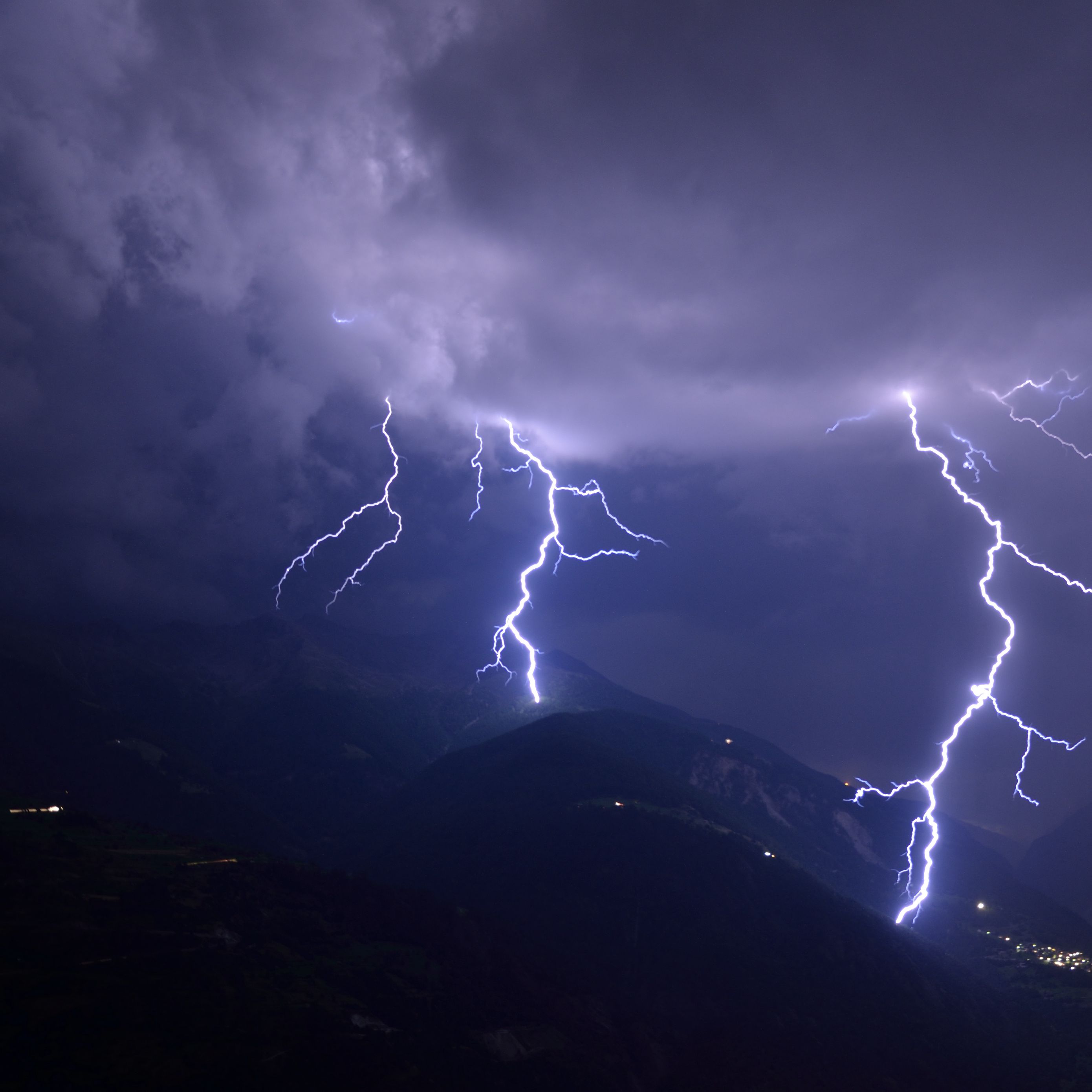 Download wallpaper 2780x2780 thunderstorm, lightning, flash, clouds ...