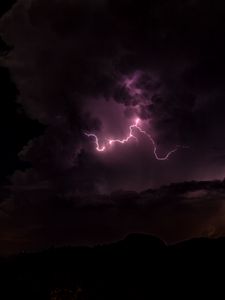Preview wallpaper thunderstorm, lightning, flash, clouds, purple, dark