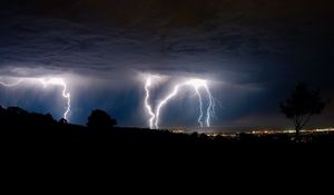 Preview wallpaper thunderstorm, lightning, flashes, night, dark