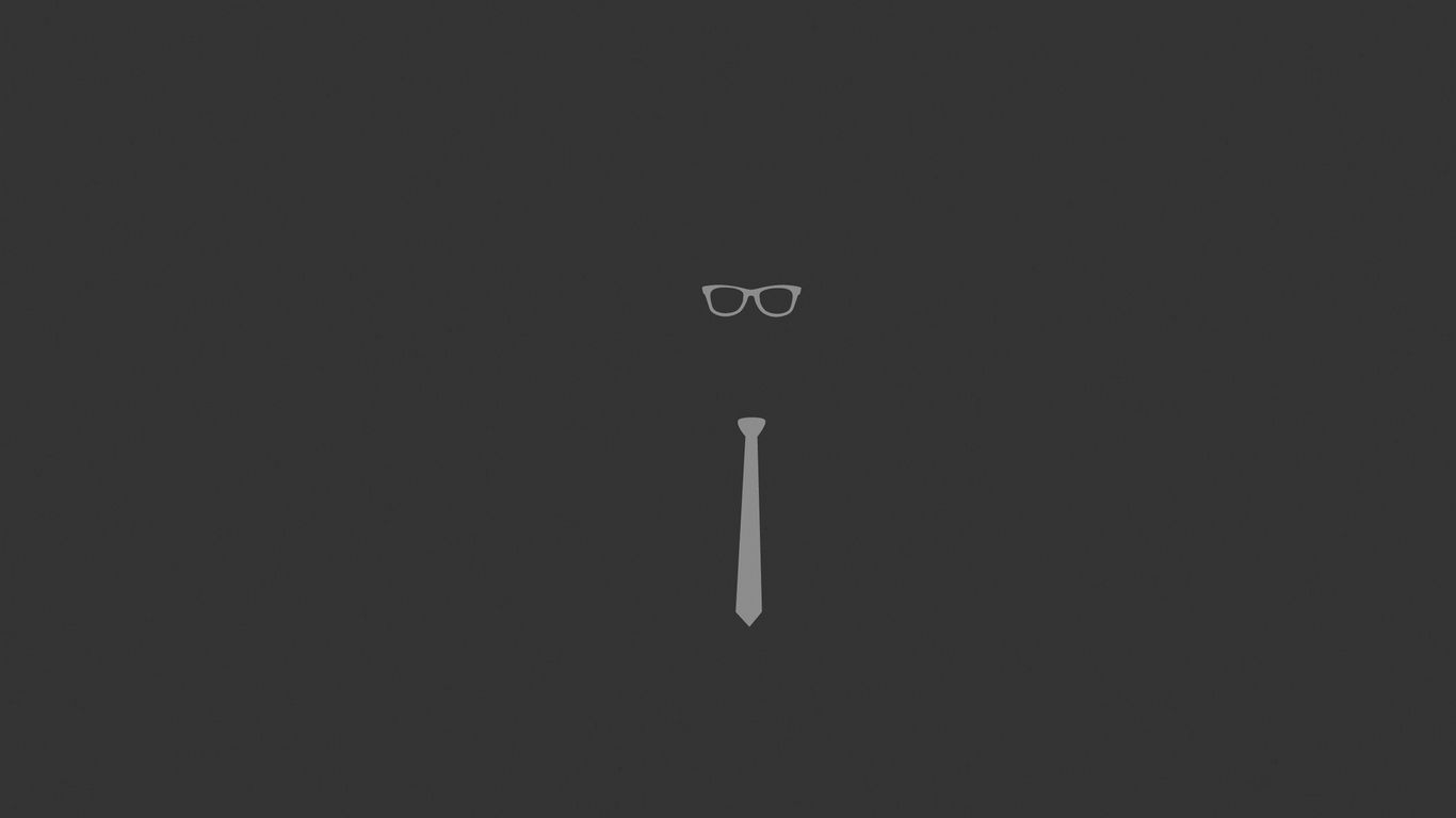 1366x768 Wallpaper tie, glasses, graphic, minimalist