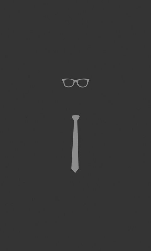 480x800 Wallpaper tie, glasses, graphic, minimalist