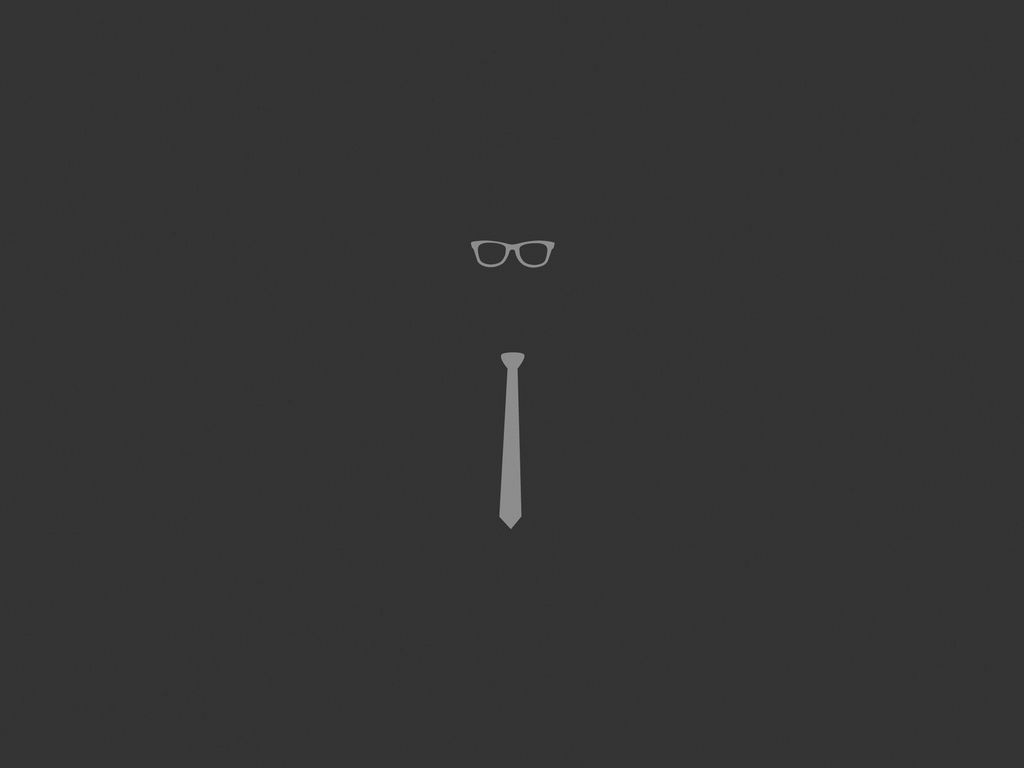 1024x768 Wallpaper tie, glasses, graphic, minimalist