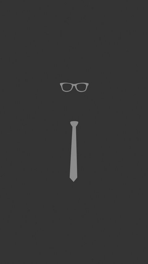 480x854 Wallpaper tie, glasses, graphic, minimalist