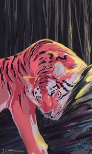 Preview wallpaper tiger, animal, big cat, wild, art