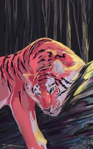Preview wallpaper tiger, animal, big cat, wild, art