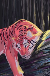 Preview wallpaper tiger, animal, big cat, wild, art