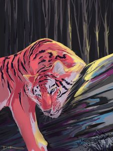 Preview wallpaper tiger, animal, big cat, wild, art