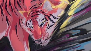 Preview wallpaper tiger, animal, big cat, wild, art