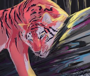Preview wallpaper tiger, animal, big cat, wild, art