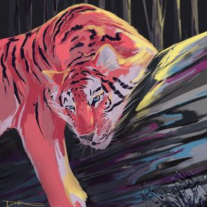 Preview wallpaper tiger, animal, big cat, wild, art