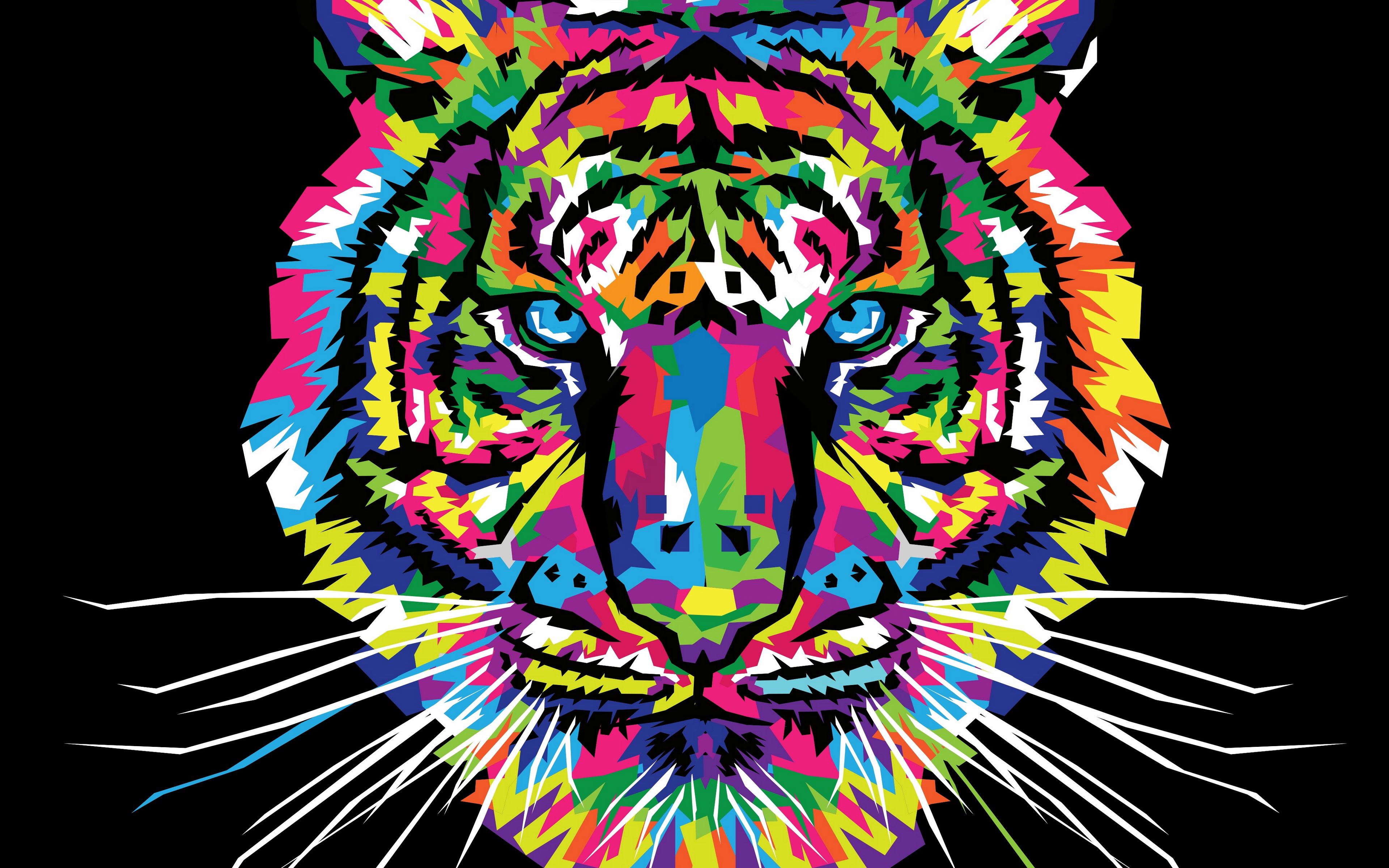 rainbow tiger background