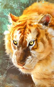 Preview wallpaper tiger, art, predator, muzzle, big cat