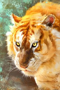 Preview wallpaper tiger, art, predator, muzzle, big cat