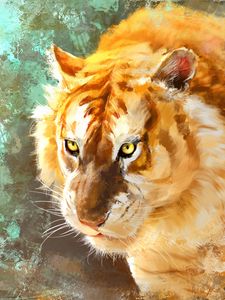 Preview wallpaper tiger, art, predator, muzzle, big cat