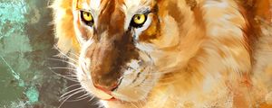 Preview wallpaper tiger, art, predator, muzzle, big cat