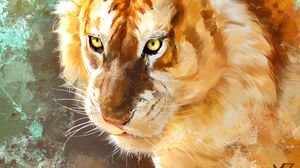 Preview wallpaper tiger, art, predator, muzzle, big cat
