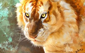Preview wallpaper tiger, art, predator, muzzle, big cat