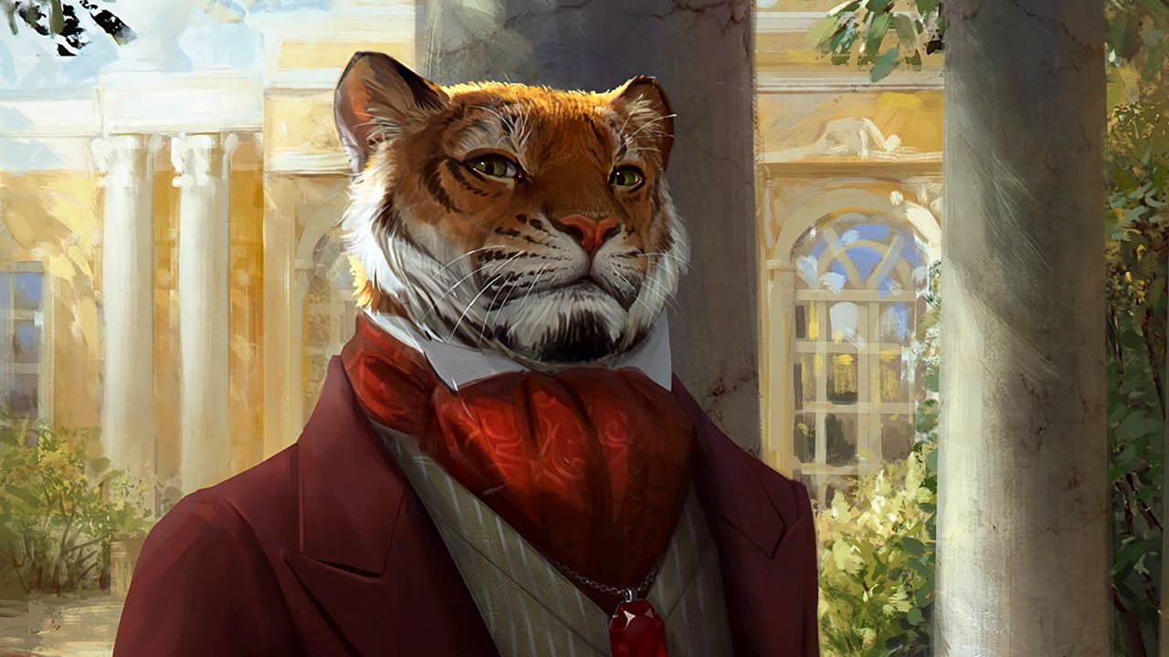 Wallpaper tiger, costume, art, aristocrat, animal