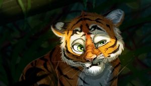 Preview wallpaper tiger cub, art, emotions, tiger