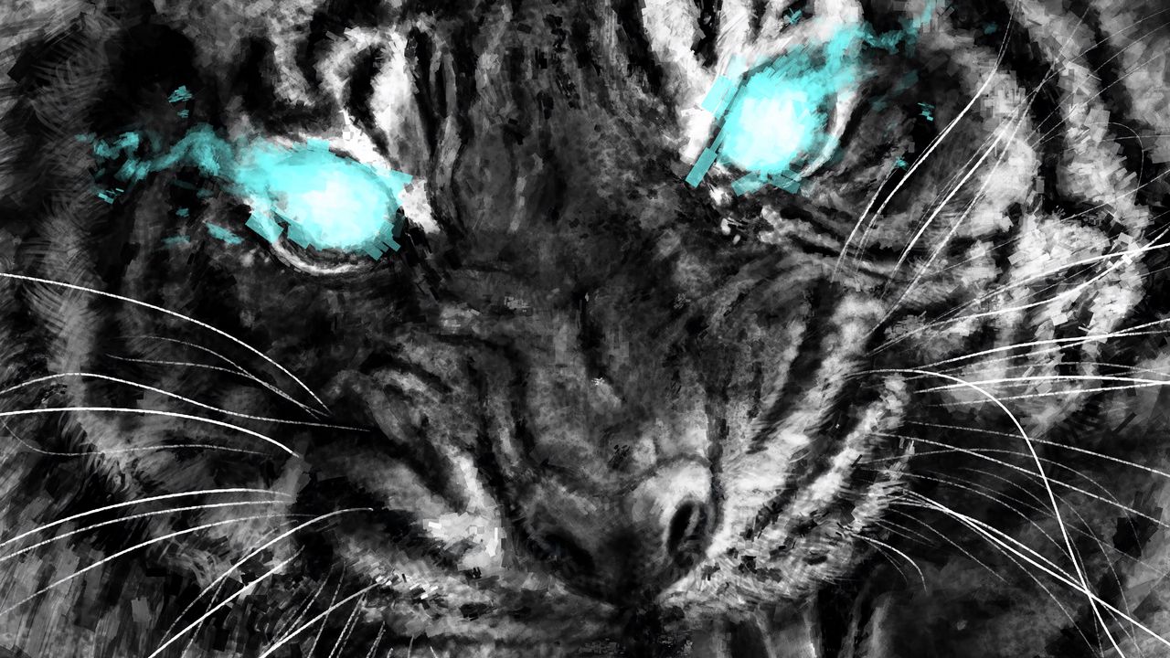Wallpaper tiger, grin, art, eyes, anger, predator