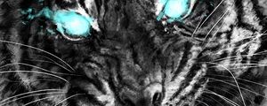 Preview wallpaper tiger, grin, art, eyes, anger, predator