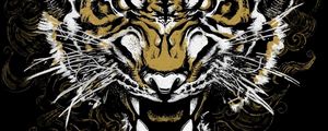 Preview wallpaper tiger, grin, art, predator, muzzle