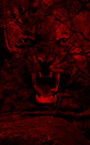 Preview wallpaper tiger, jaws, fangs, red