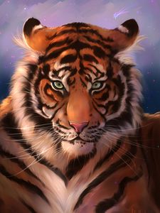 Preview wallpaper tiger, muzzle, art, predator, striped