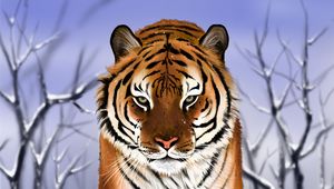 Preview wallpaper tiger, predator, big cat, snow, art