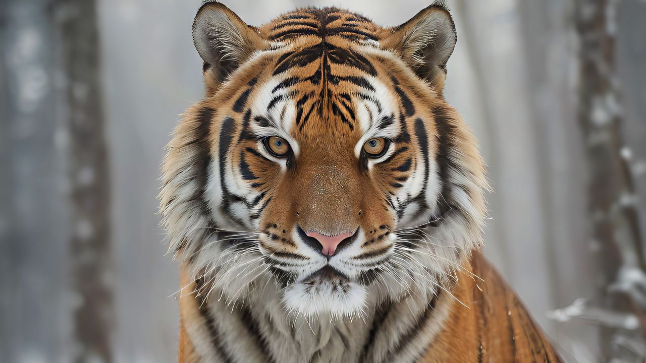 Wallpaper tiger, predator, snow, winter, wildlife
