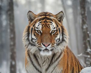 Preview wallpaper tiger, predator, snow, winter, wildlife