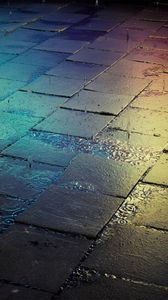 Preview wallpaper tile, street, wet, gradient, colorful