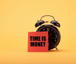 Preview wallpaper time, money, phrase, words, alarm clock