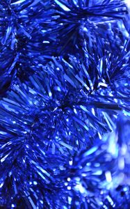Preview wallpaper tinsel, christmas, new year, blue, decoration, glitter