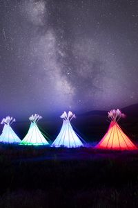 Preview wallpaper tipi, glow, night, milky way