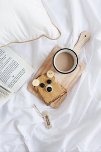 Preview wallpaper toast, berries, coffee, book, food, aesthetics