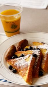 Preview wallpaper toast, berries, sprinkles, breakfast, plate