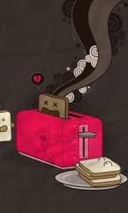 Preview wallpaper toaster, smoke, vector