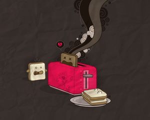 Preview wallpaper toaster, smoke, vector